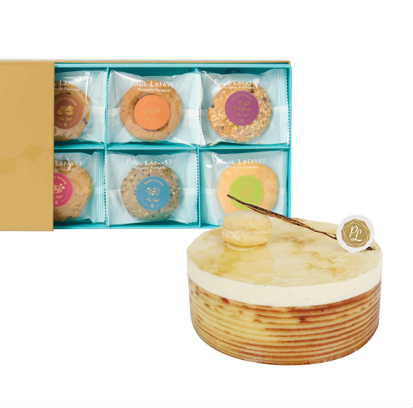 Bliss Bundle 2: Any Delight Cake + Low-sugar Artisanal Handmade Cookies Gift box (24pcs)