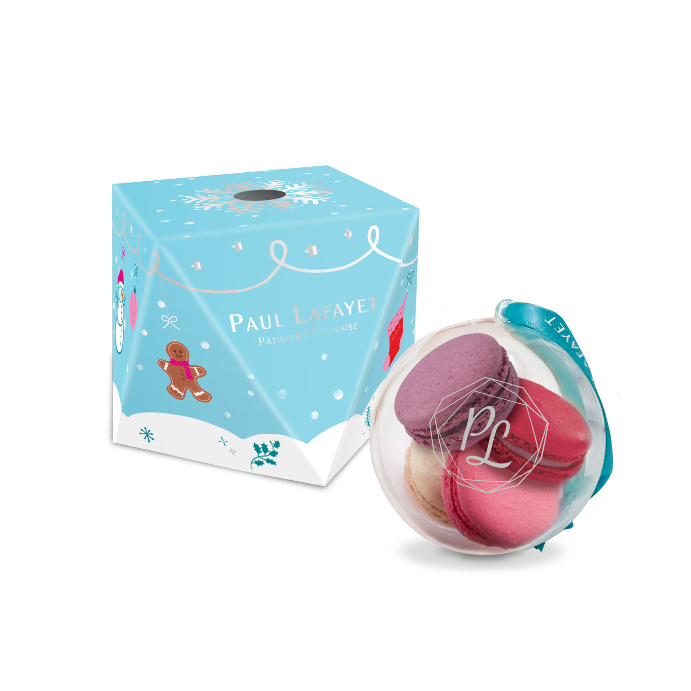 Christmas Macaron Crystal Ball (4pcs)