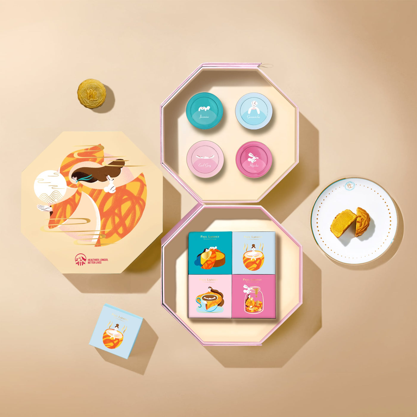 AIA x Paul Lafayet Limited Mooncake Giftbox with Tea Set